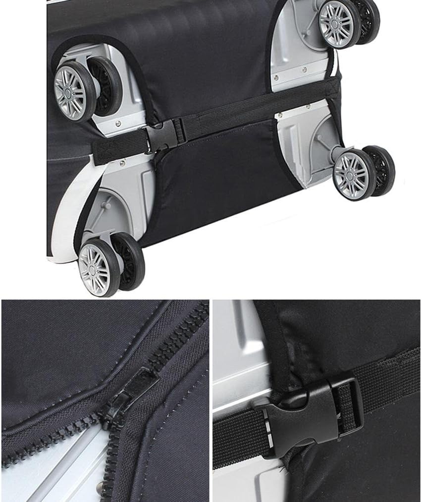 7-Mi Suitcase Cover Spandex Travel Luggage Covers Organizers Trolley Protector Fits 28 to 30 Inch Baggage Case Sleeve Black - Image 4