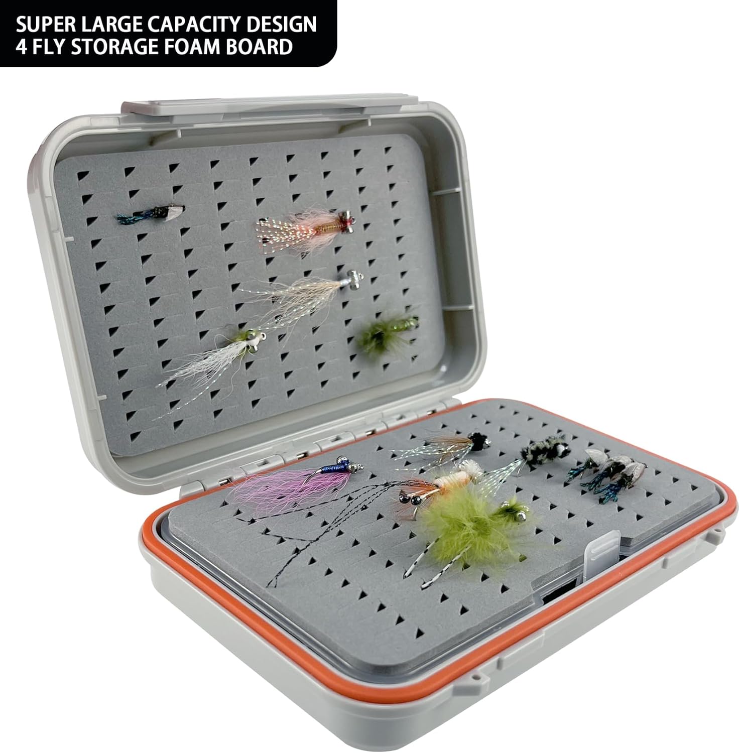 Aventik Large Capacity Waterproof Fly Fishing Box 4-Layer Foam Tackle Fishing Box for Freshwater Saltwater Streamer Storage (H039X) - Image 7