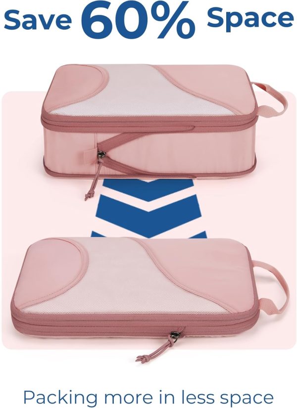 Compression Packing Cubes for Travel, 6 Set Travel Packing Cubes for Suitcases, Compression Suitcases Organizers Bag Set for Travel Essentials, Lightweight Packing Organizers with Shoe Bag - Image 4