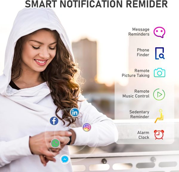 Fitness Tracker for Men and Women,Fitness Watch Waterproof with Activity Tracker and Sleep Monitor,Smart Watch for Android and iOS Phones - Image 3