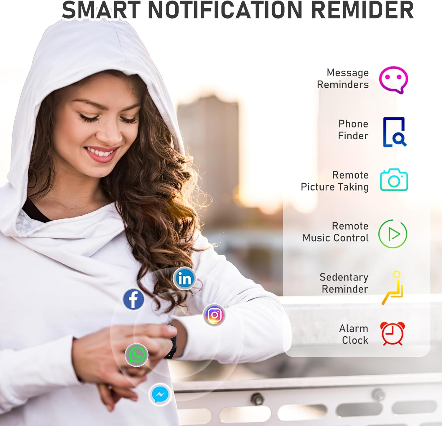 Fitness Tracker for Men and Women,Fitness Watch Waterproof with Activity Tracker and Sleep Monitor,Smart Watch for Android and iOS Phones - Image 3