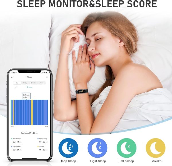 Fitness Tracker for Men and Women,Fitness Watch Waterproof with Activity Tracker and Sleep Monitor,Smart Watch for Android and iOS Phones - Image 5