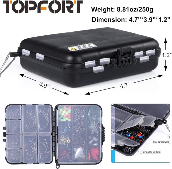 TOPFORT 187/343pcs Fishing Accessories Kit, Organized Fishing Tackle Box with Tackle Included, Fishing Hooks, Fishing Weights Sinkers, Fishing Gear and Equipment, Fishing Gift for Men - Image 2