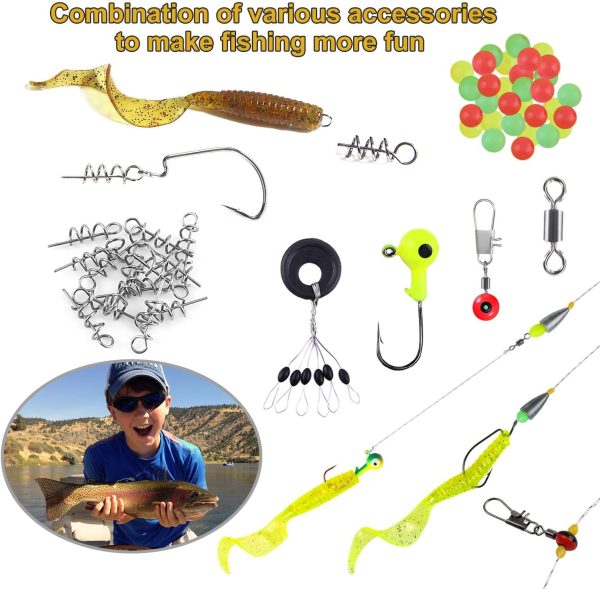 TOPFORT 187/343pcs Fishing Accessories Kit, Organized Fishing Tackle Box with Tackle Included, Fishing Hooks, Fishing Weights Sinkers, Fishing Gear and Equipment, Fishing Gift for Men - Image 4